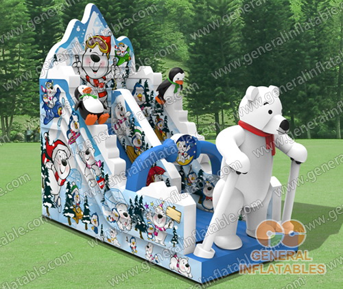 Polar bear skiing slide