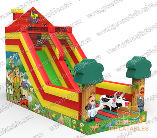 Inflatable farm slide