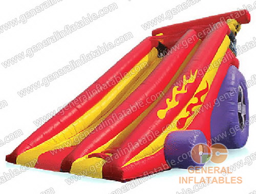 Inflatable dragster slides