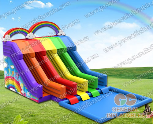 Rainbow 4 lines water slides