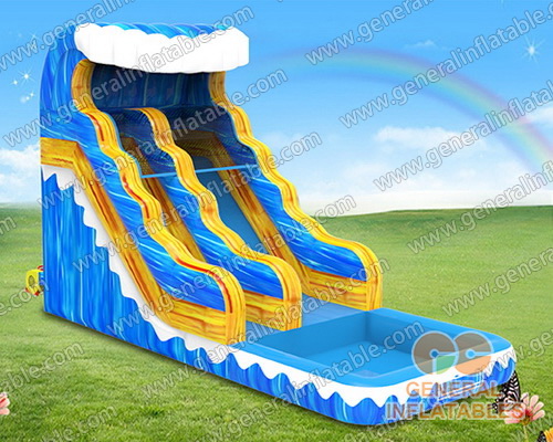 Blue wave water slide