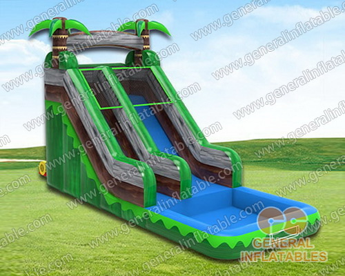 Green water slide