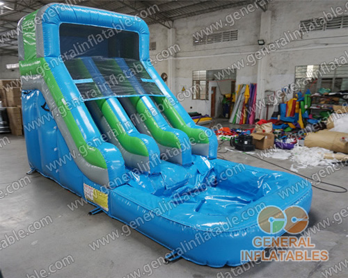 Backyard water slide dual lane