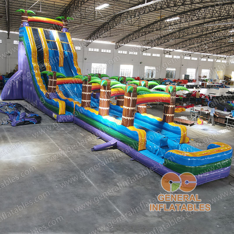 28ft jungle trees water slide n slip