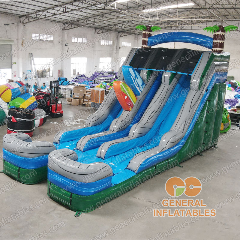 Surf water slide dual lanes