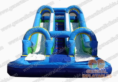 2 Lane Blue Water Slide